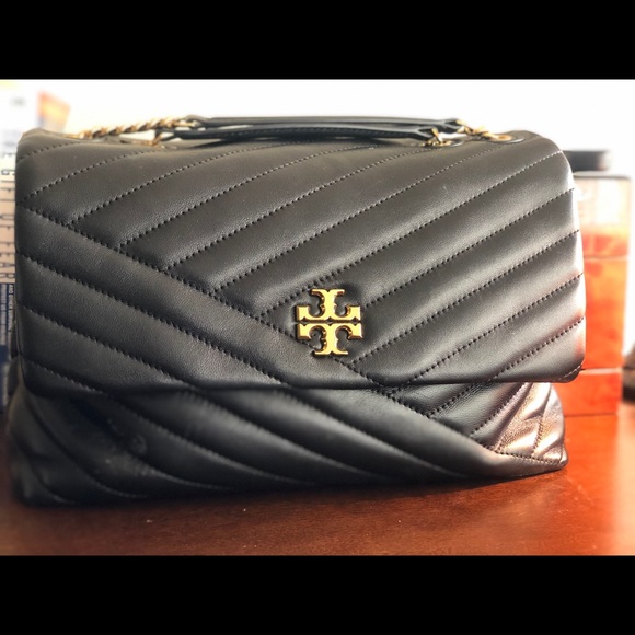Tory Burch Handbags - $458 Tory Burch Kira Chevron Flap Bag in Black